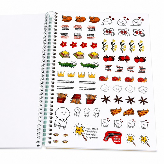 Duygulu Stickerlı Ajanda