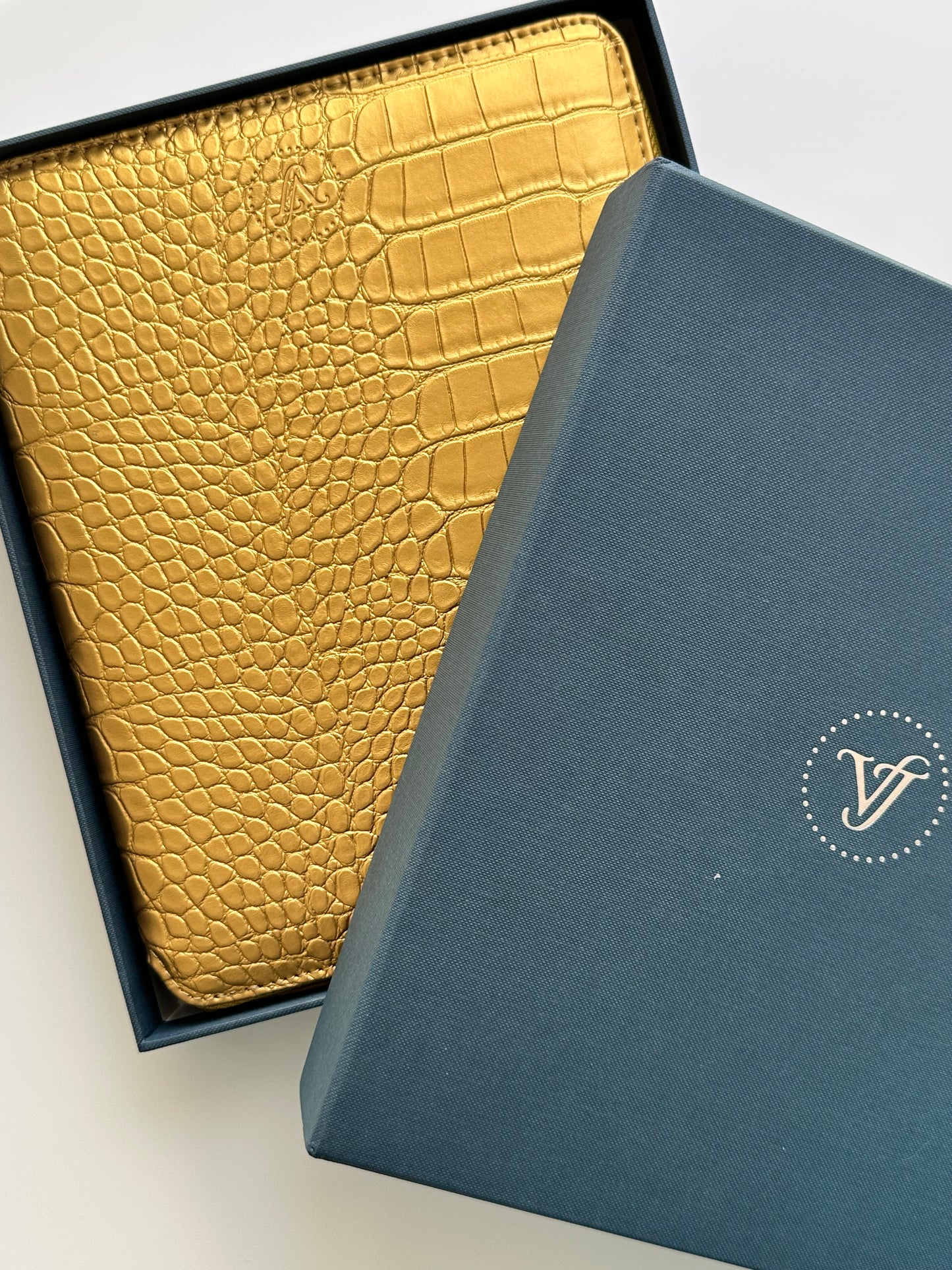 Victoria's Journals Gold Deri Organizer Defter