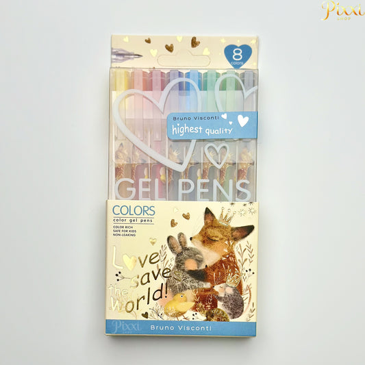 Bruno Visconti 8’li Renkli Jel Kalem Seti – 0.8 mm Uç