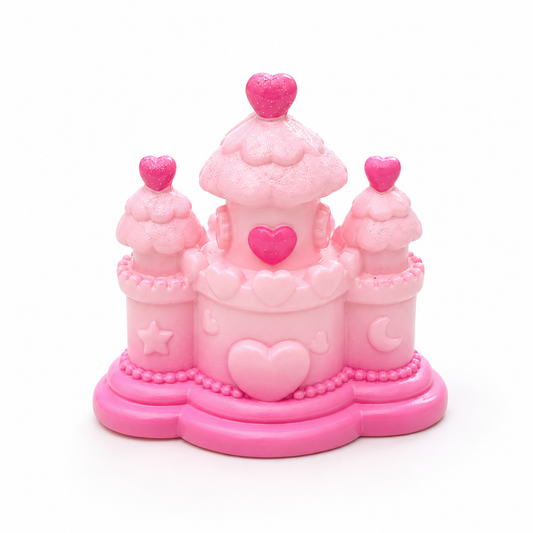 Kalpli Pembe Masal Şatosu Dekoratif Biblo