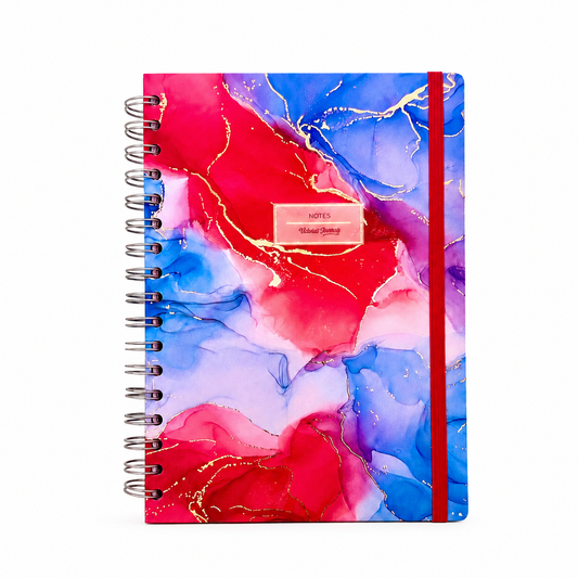 Renk Dalgası Spiralli Lastikli Defter