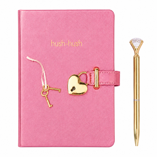 Kalpli Kilitli Defter ve Elmas Tükenmez Kalem