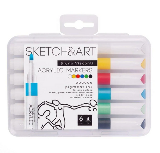 6 lı Akrilik Kalem - Sketch Art