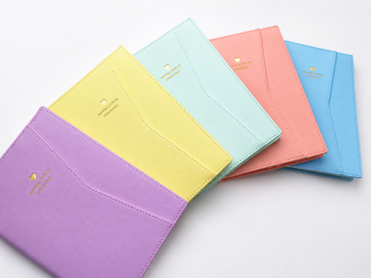 A5 Pastel Renkli Cepli Deri Dokulu Defter